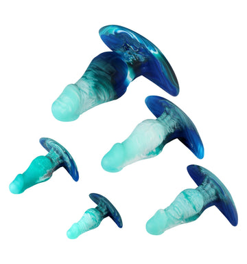 Mintgroen Knot Dildo Silicone Buttplug Set