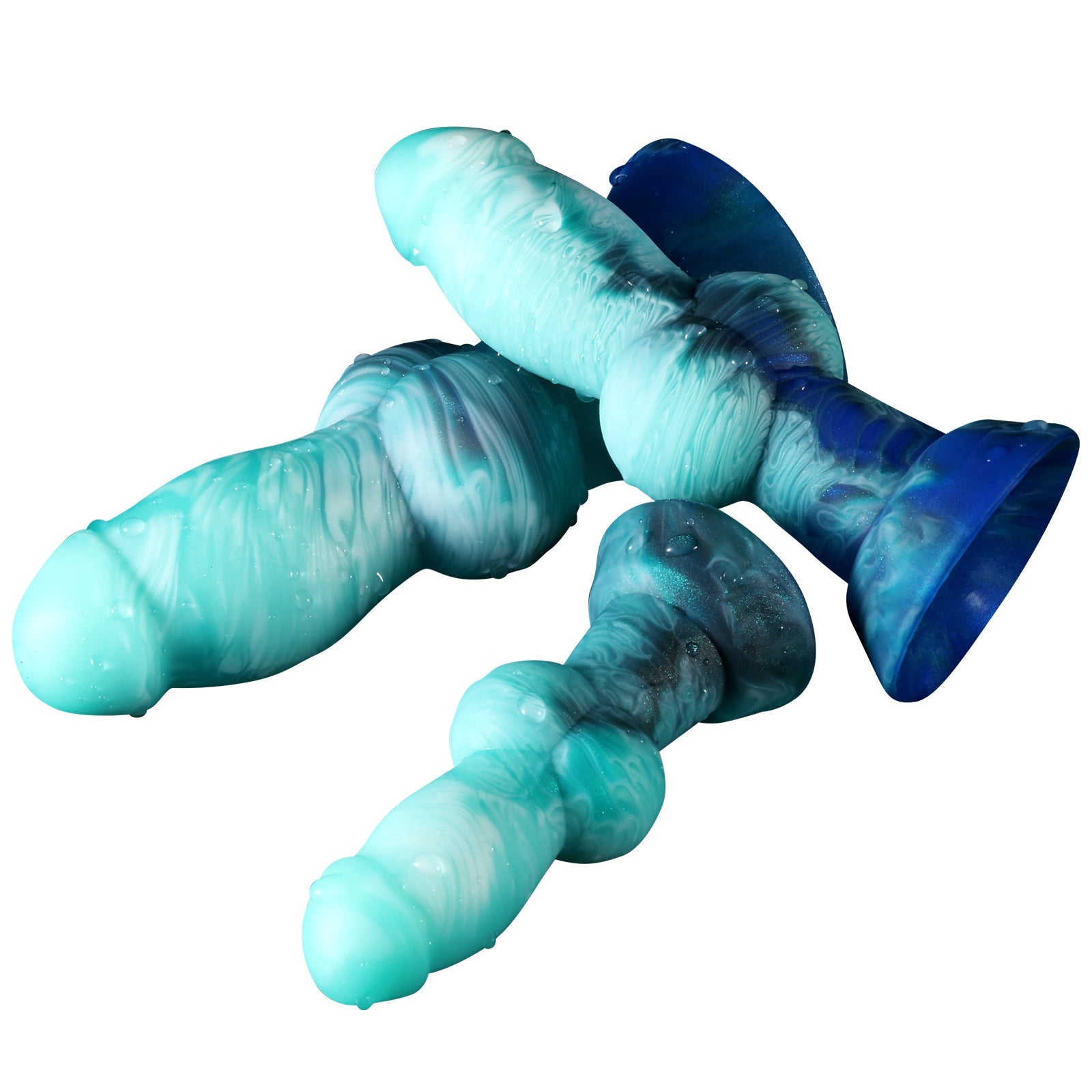 Silicone Dildo 17 cm Groene Knot Dog Seksspeeltjes