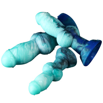 Silicone Dildo 17 cm Groene Knot Dog Seksspeeltjes