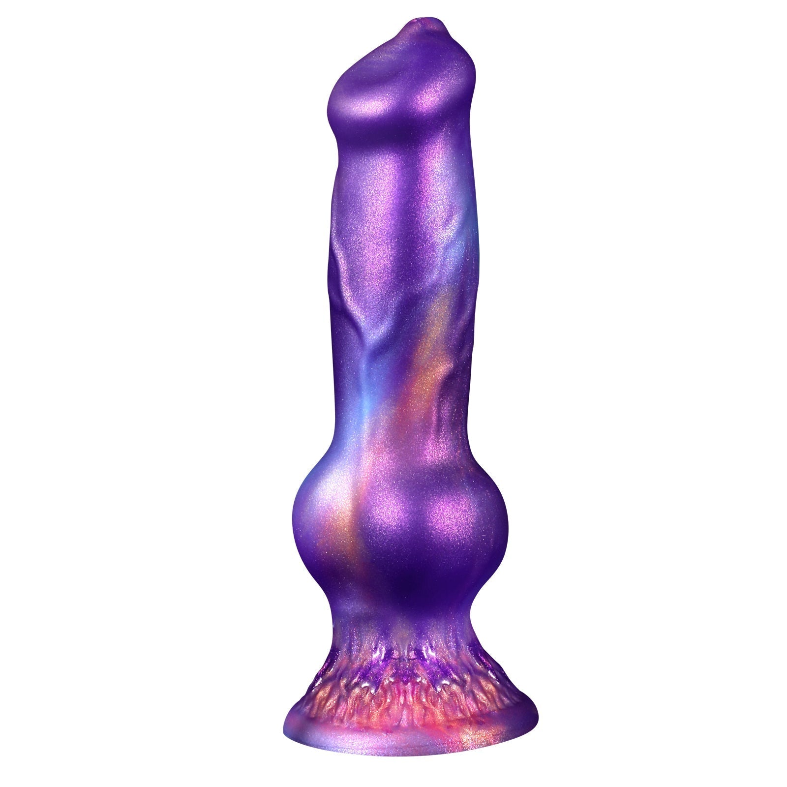 Paarse Siliconen Squirtingdildo Met Hondenknoop En Zuignap