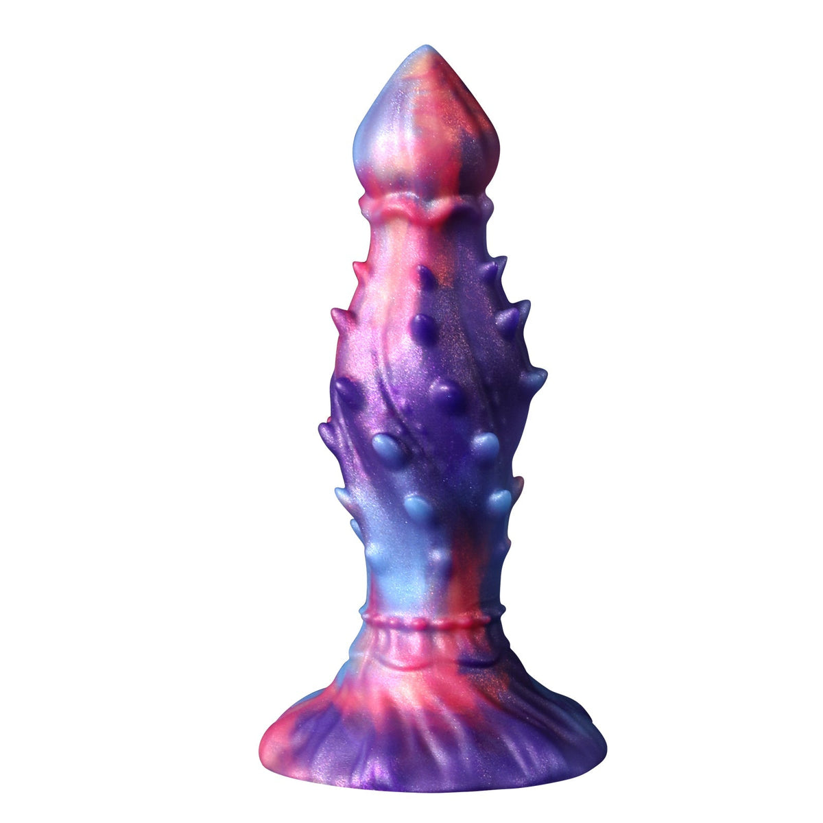 Paarse Siliconen Buttplug Met Zachte Stekels