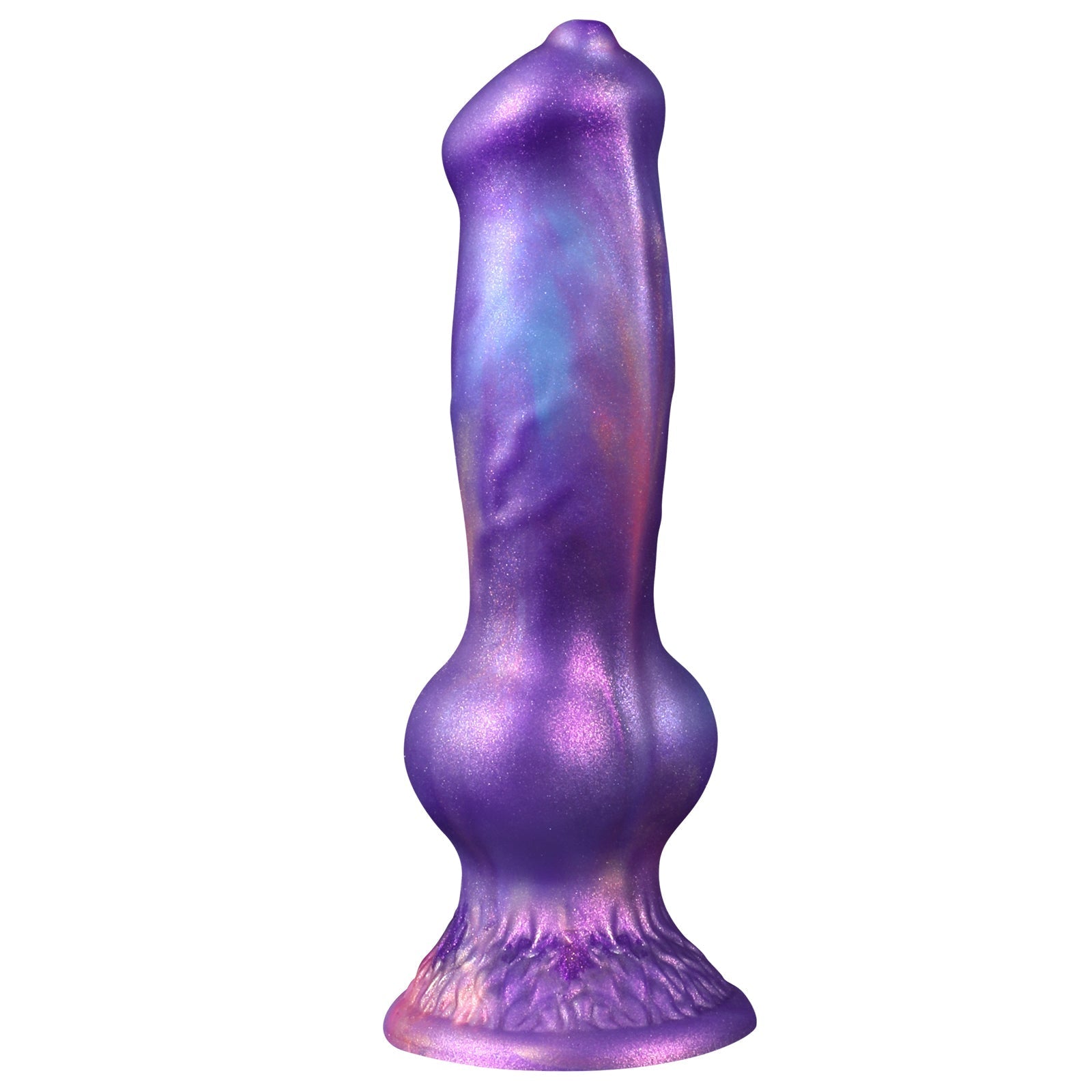 Paarse Siliconen Squirtingdildo Met Hondenknoop En Zuignap