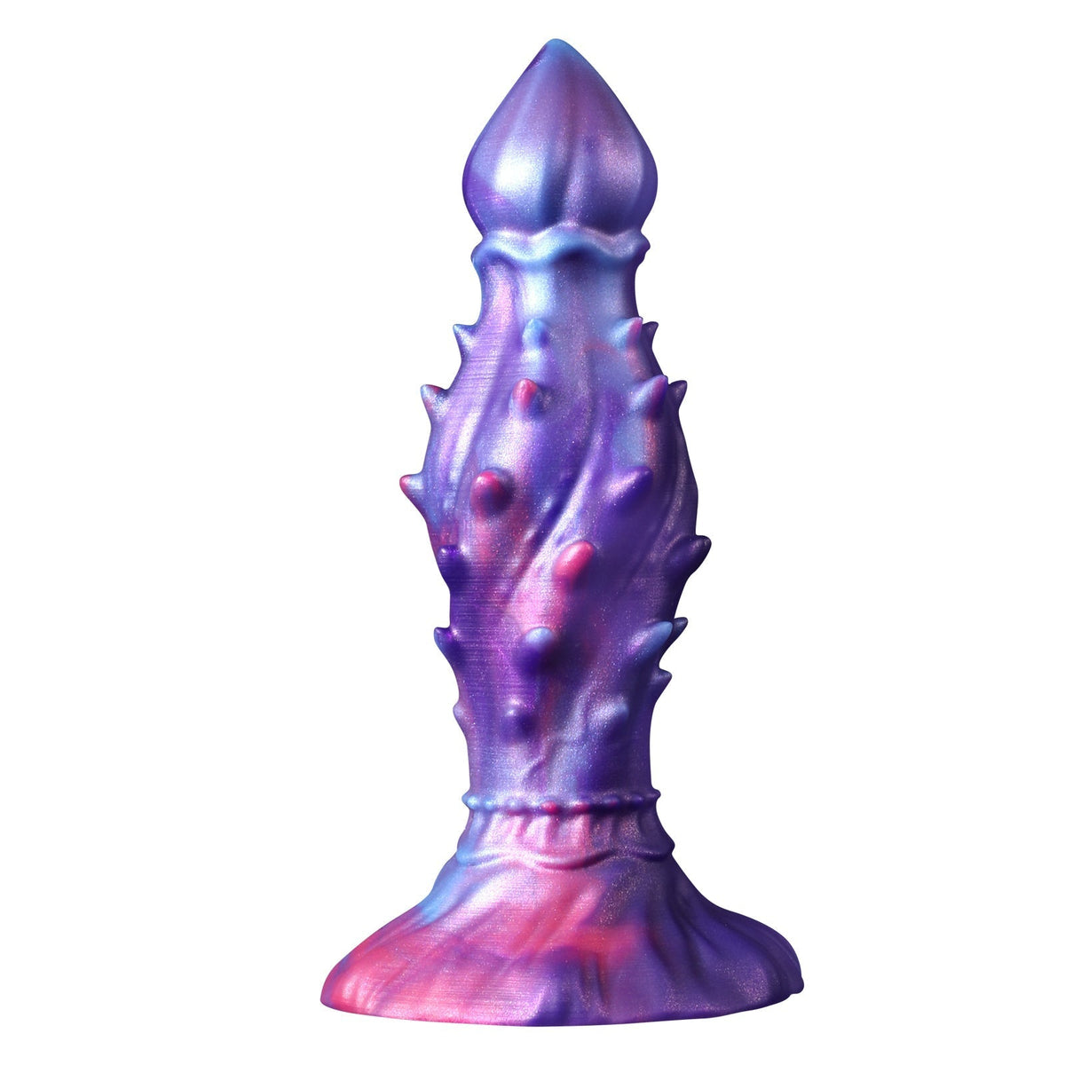 Paarse Siliconen Buttplug Met Zachte Stekels