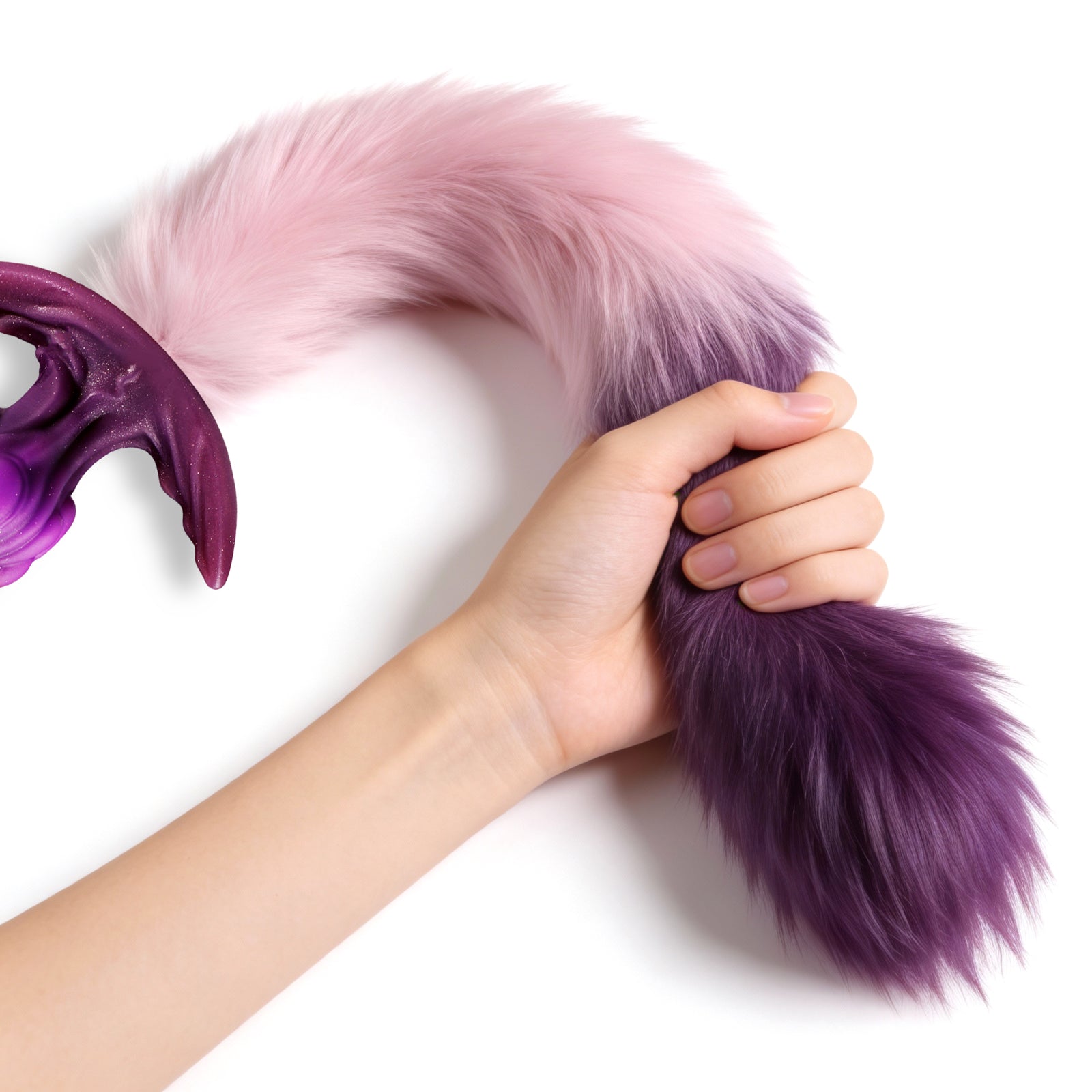 Fantasy Draken Buttplug met Afneembare Pluizige Staart