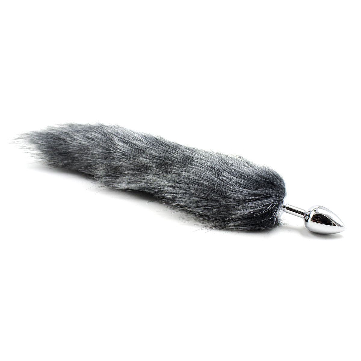 Grijze Pluizige Vos Tail Buttplug
