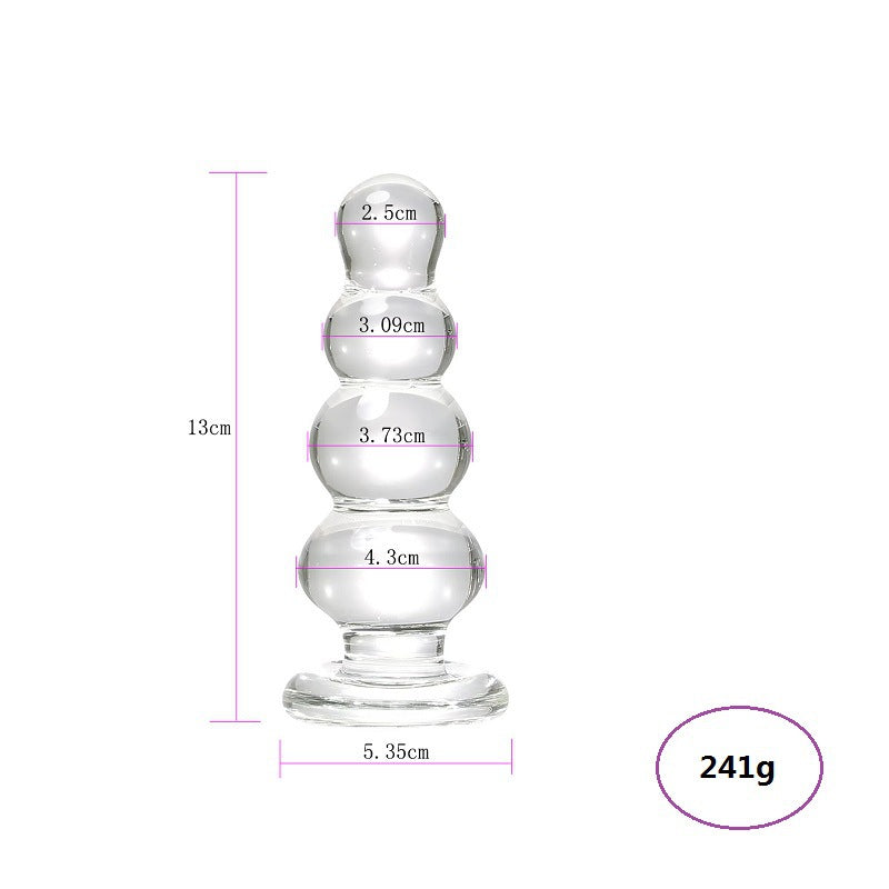 13cm Glazen Anal Kralen Buttplug met Basis