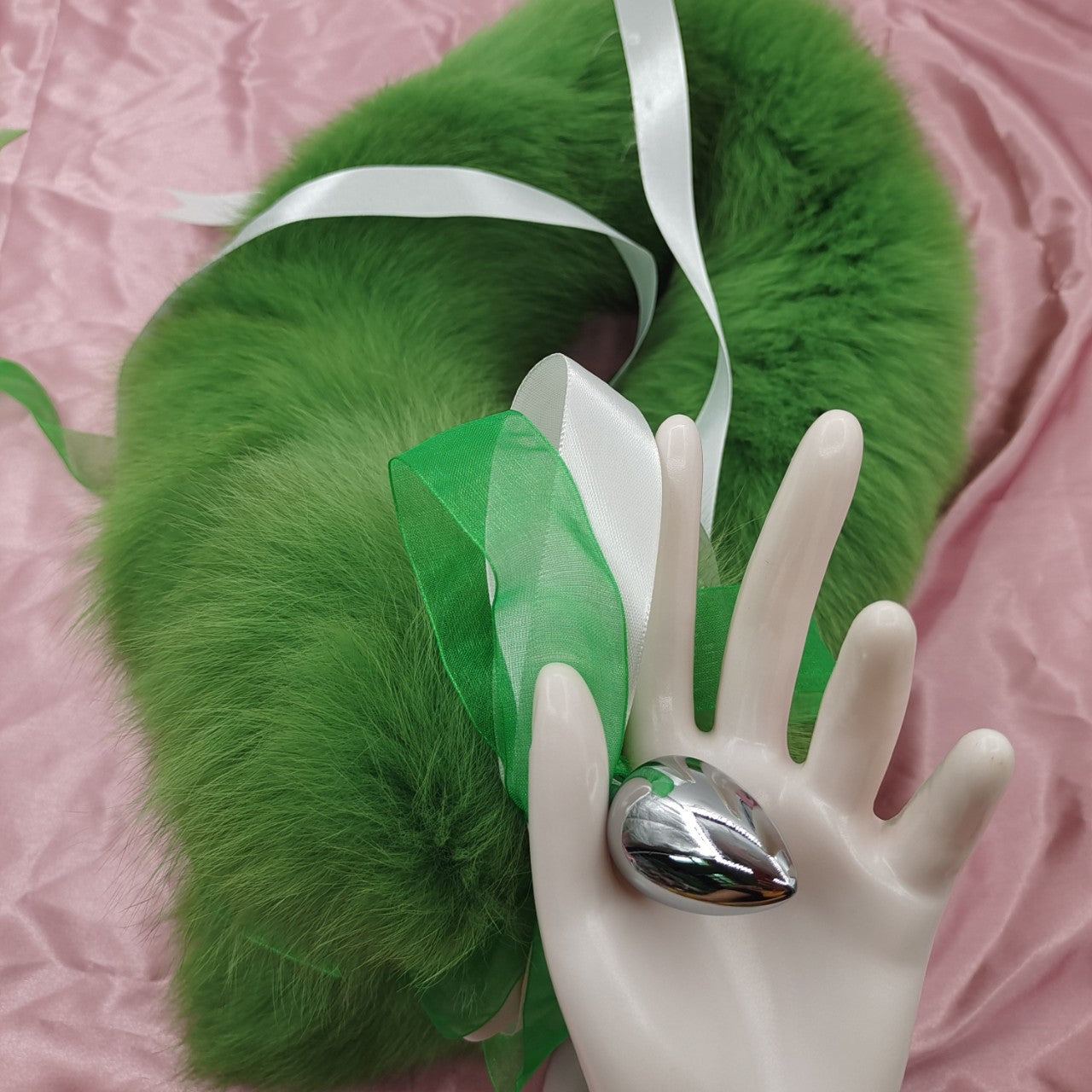 Fox Tail Butt Plug Set Groene Staart