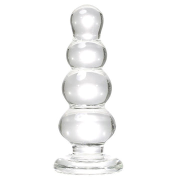13cm Glazen Anal Kralen Buttplug met Basis