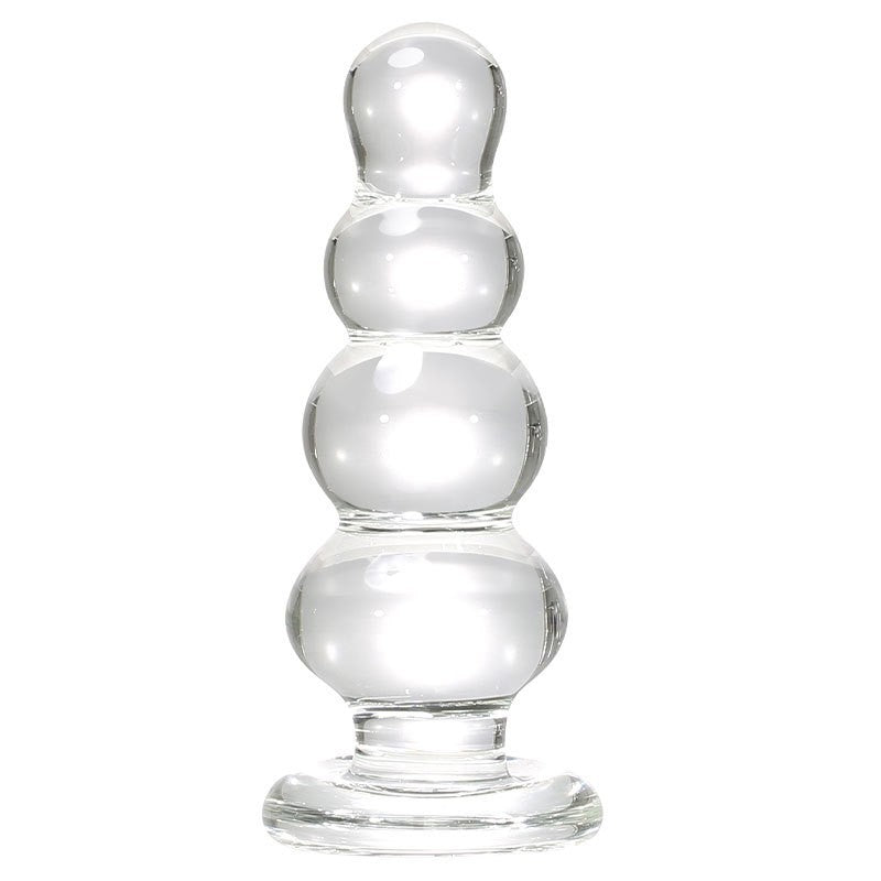 13cm Glazen Anal Kralen Buttplug met Basis