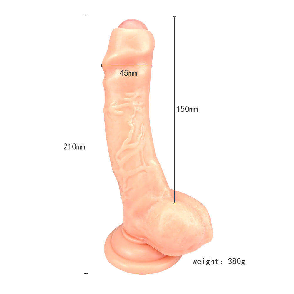 Black Dildo Thick Foreskin Realistic Design