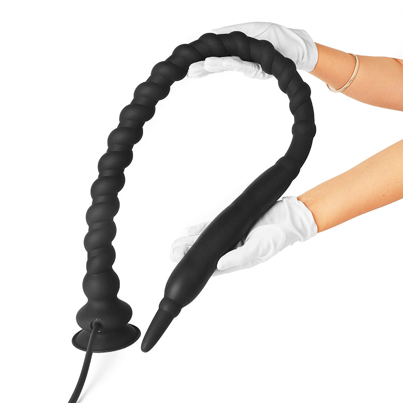 88cm Zwarte Extra Lange Inflatable Anal Plug
