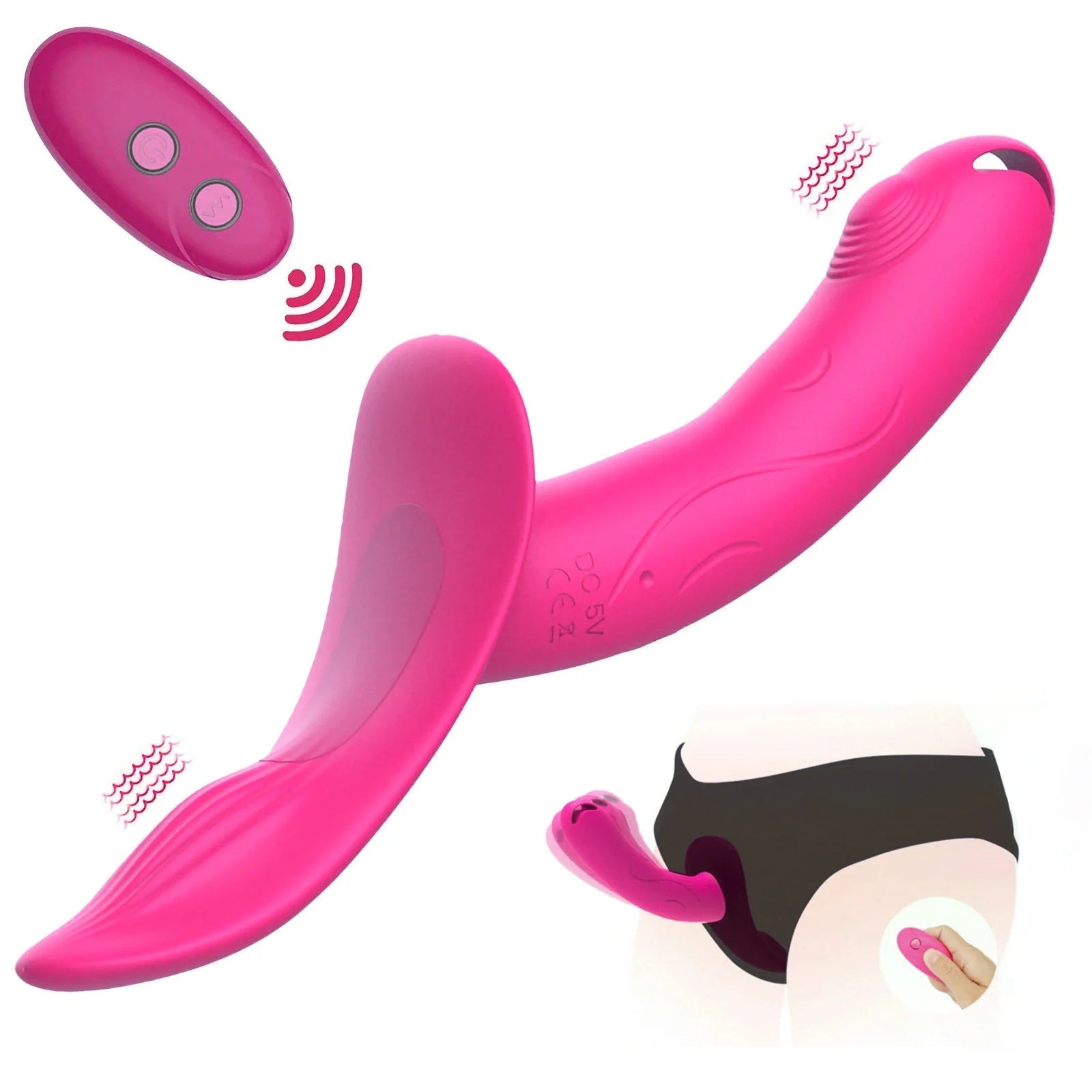 Op Afstand Bestuurbare Vibrator Met Strapless Dildo