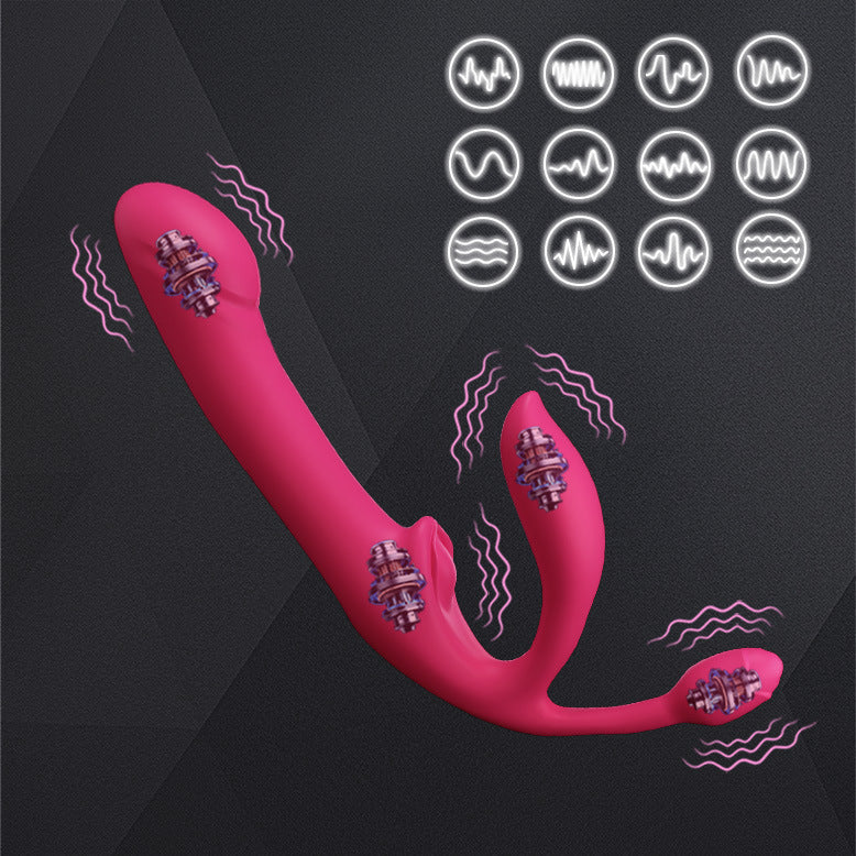 Strapless Dildo Vibrator Roze Remote Control