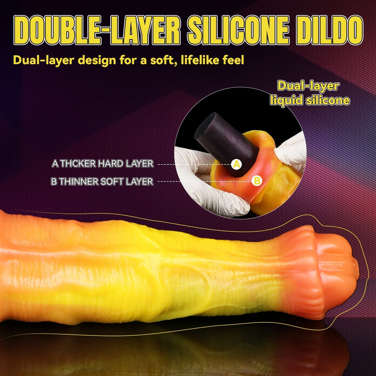 Dual Density Fantasy Large Horse Penis Dildo
