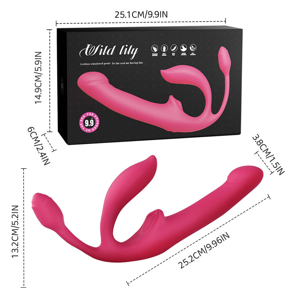 Strapless Dildo Vibrator Roze Remote Control
