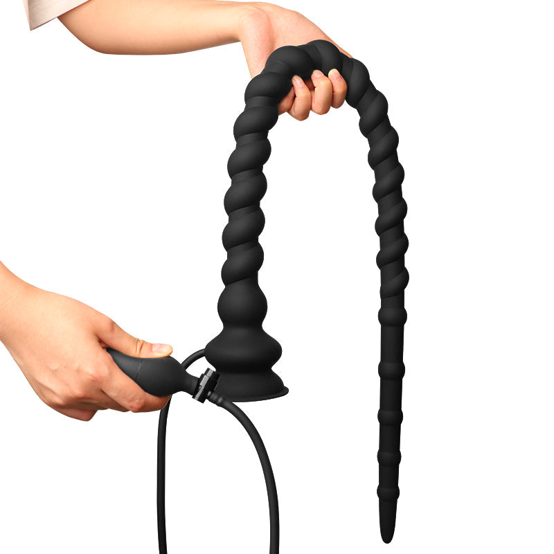 88cm Zwarte Extra Lange Inflatable Anal Plug