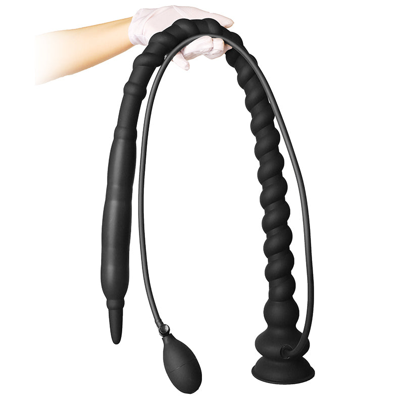 88cm Zwarte Extra Lange Inflatable Anal Plug