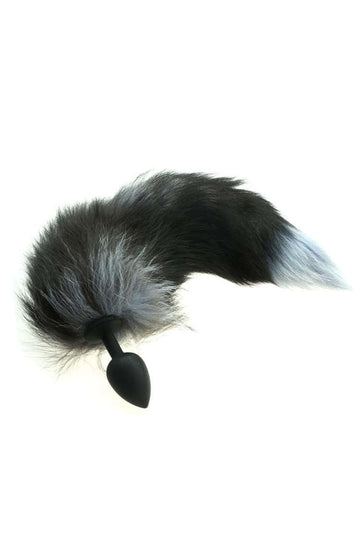 Black Silicone Fox Tail Anal Plug