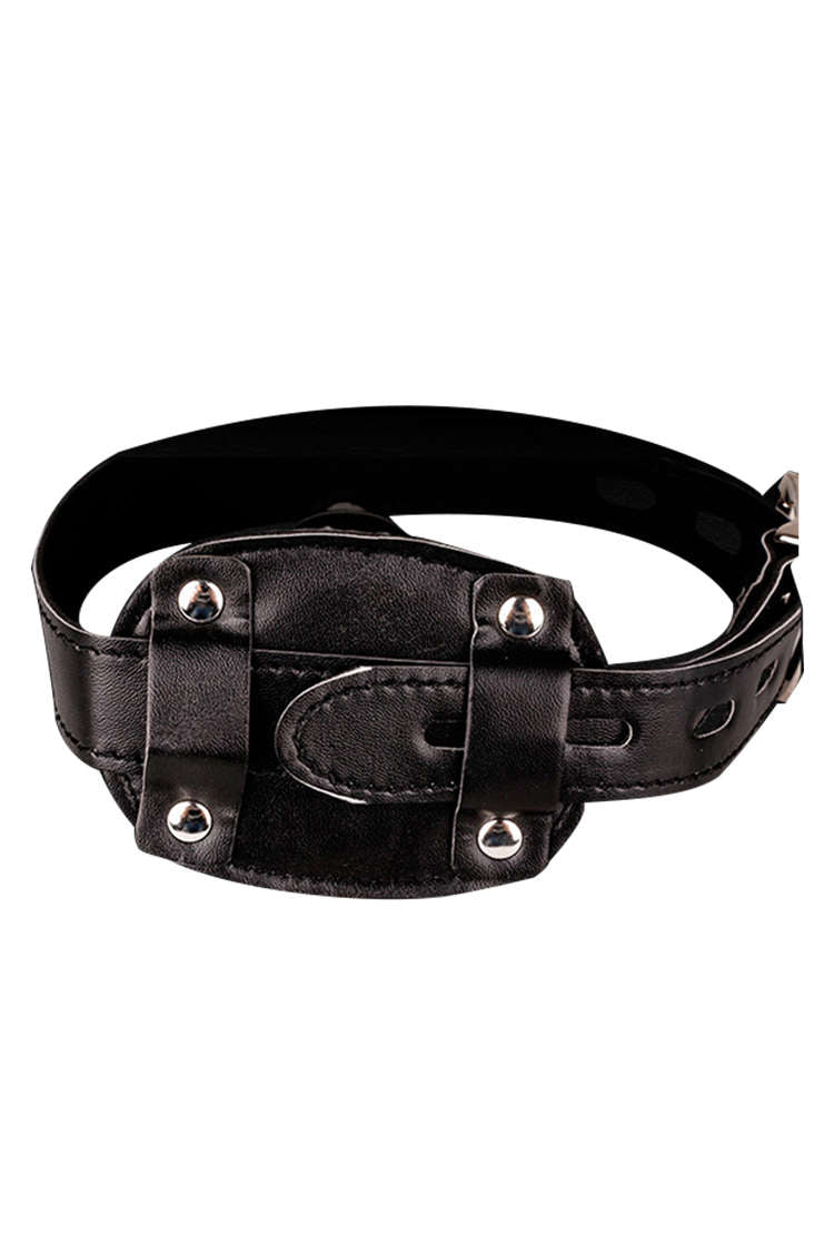 Black Leather Bondage Dildo Mouth Gag