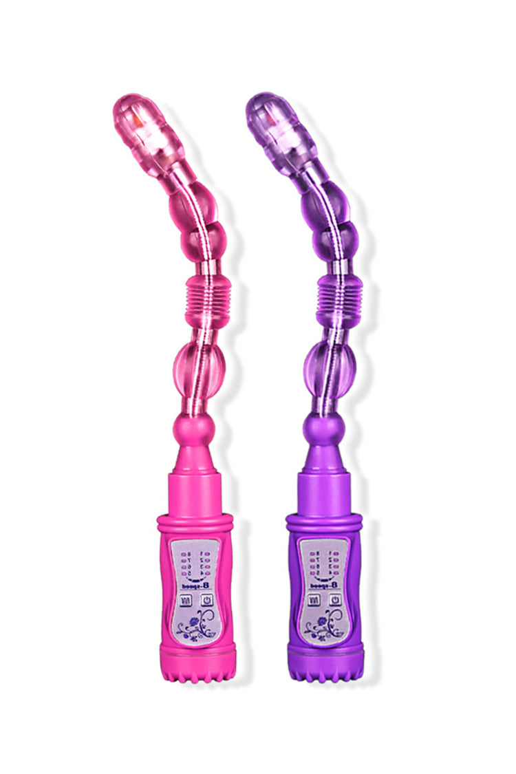 Pink Beaded Anal Vibrator Flexible Waterproof