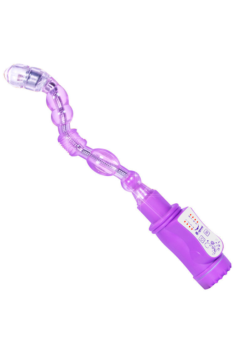 Pink Beaded Anal Vibrator Flexible Waterproof