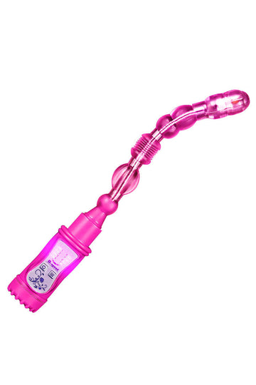 Pink Beaded Anal Vibrator Flexible Waterproof