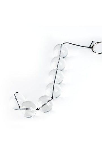 Glazen Anal Beads Buttplug met Metalen Ring