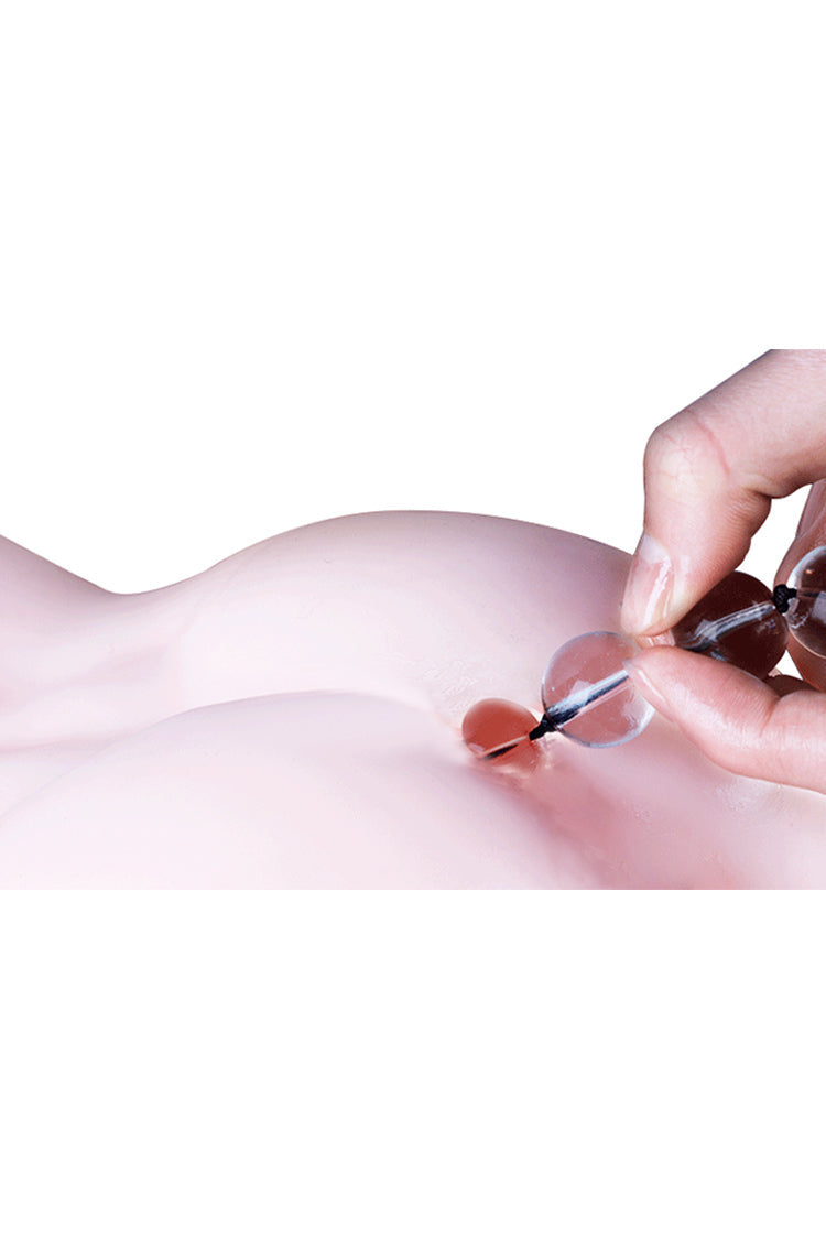 Glazen Anal Beads Buttplug met Metalen Ring