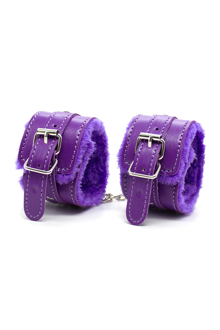 Paarse Pluche 7-Delige Bondage Set Voor Beginners