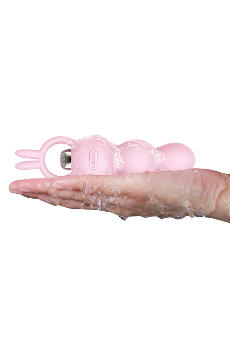 Roze Siliconen Vibrerende Butt Plug Met Vingerlus