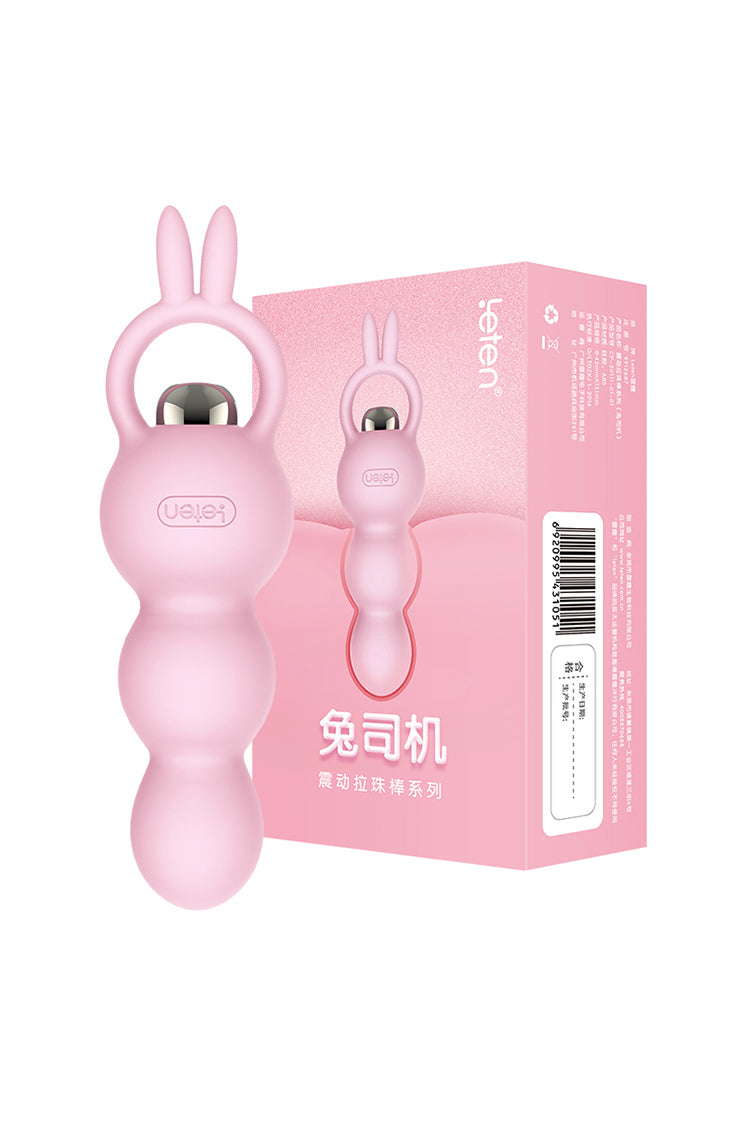 Roze Siliconen Vibrerende Butt Plug Met Vingerlus