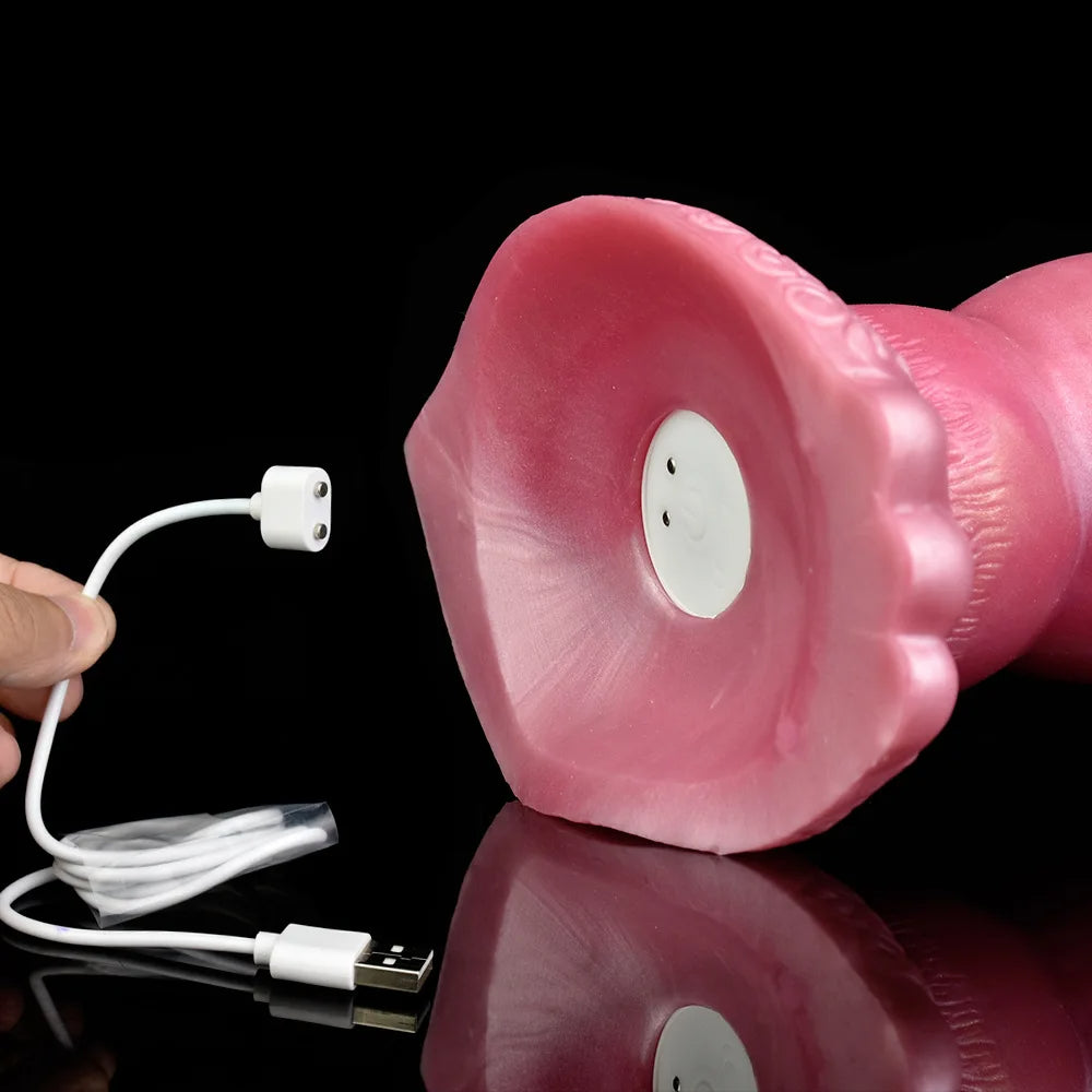 21 cm Soft Pink Dogdildo met Afstandsbediening