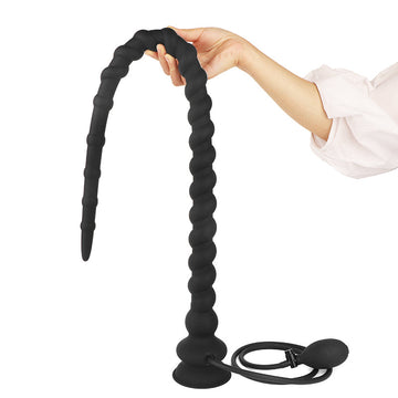 88cm Zwarte Extra Lange Inflatable Anal Plug