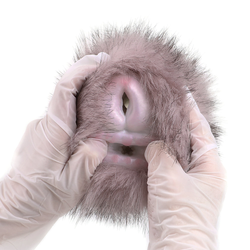 Konijn Pocket Pussy Met Pluche Buitenlaag En Dubbel Kanaal