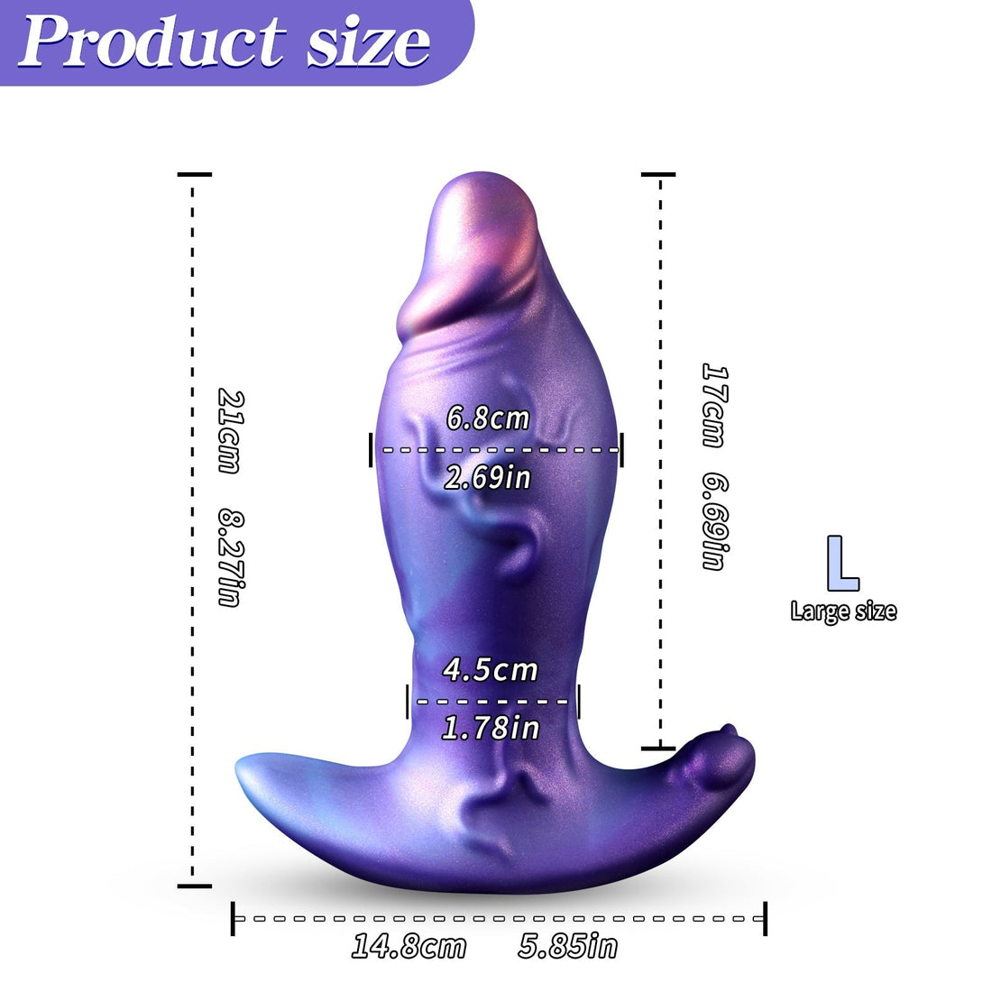 Paarse Fantasy Soft Penis Grote Buttplug