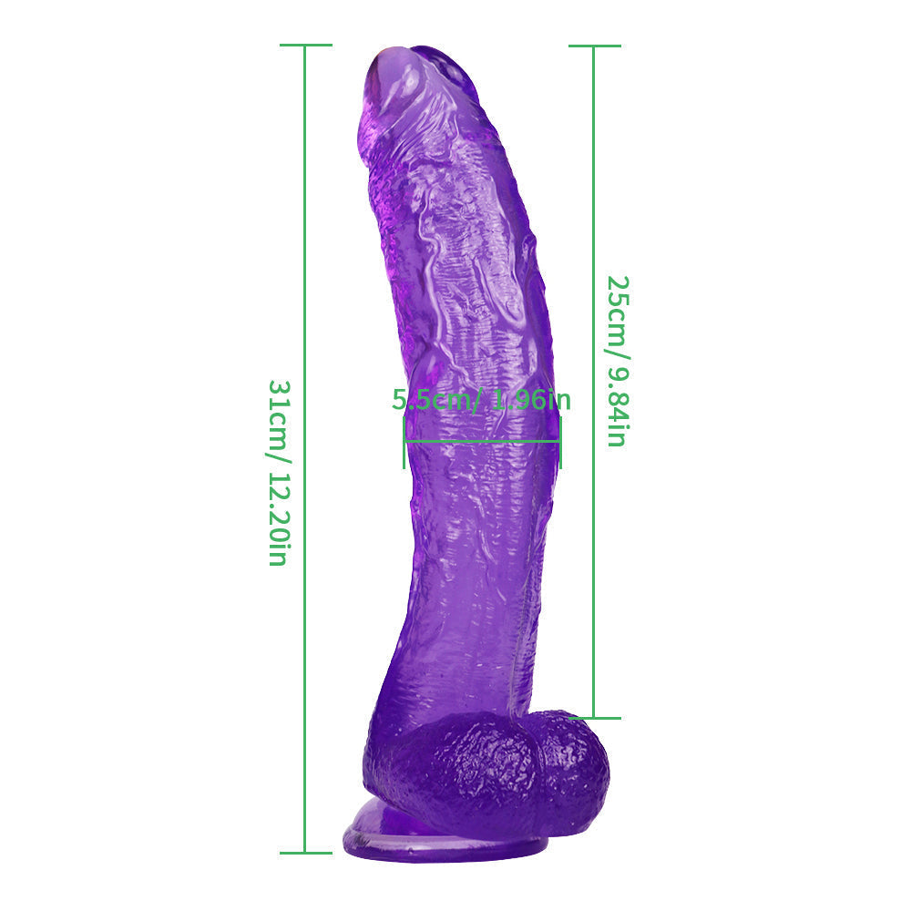 Grote Paarse Dildo 30cm Met Zuignap