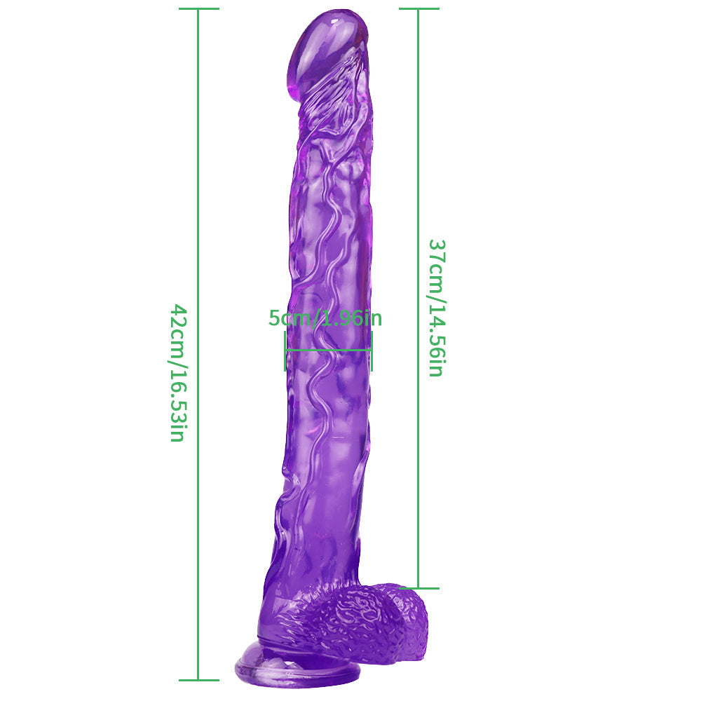 Paarse Extra Lange Jelly Dildo 42 cm
