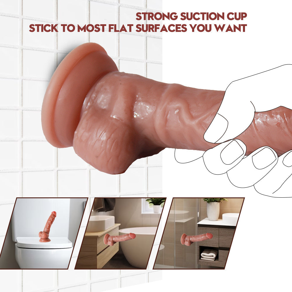 17 cm Gebogen Siliconen Realistische Dildo