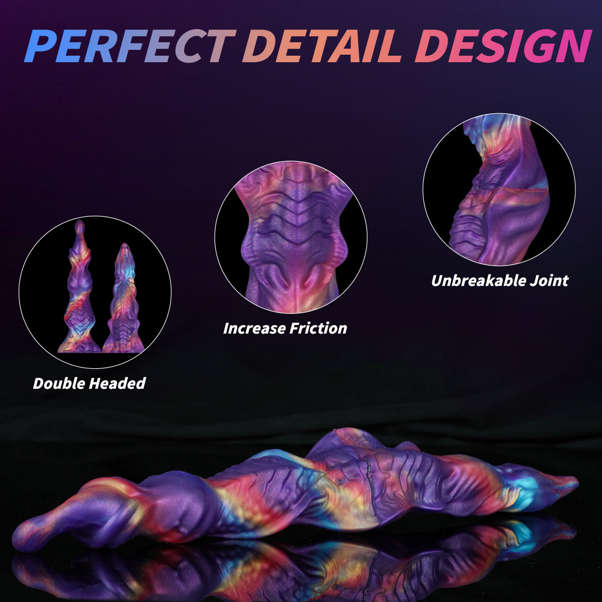 40cm Kleurrijke Fantasy Dildo Met Dubbele Uiteinden