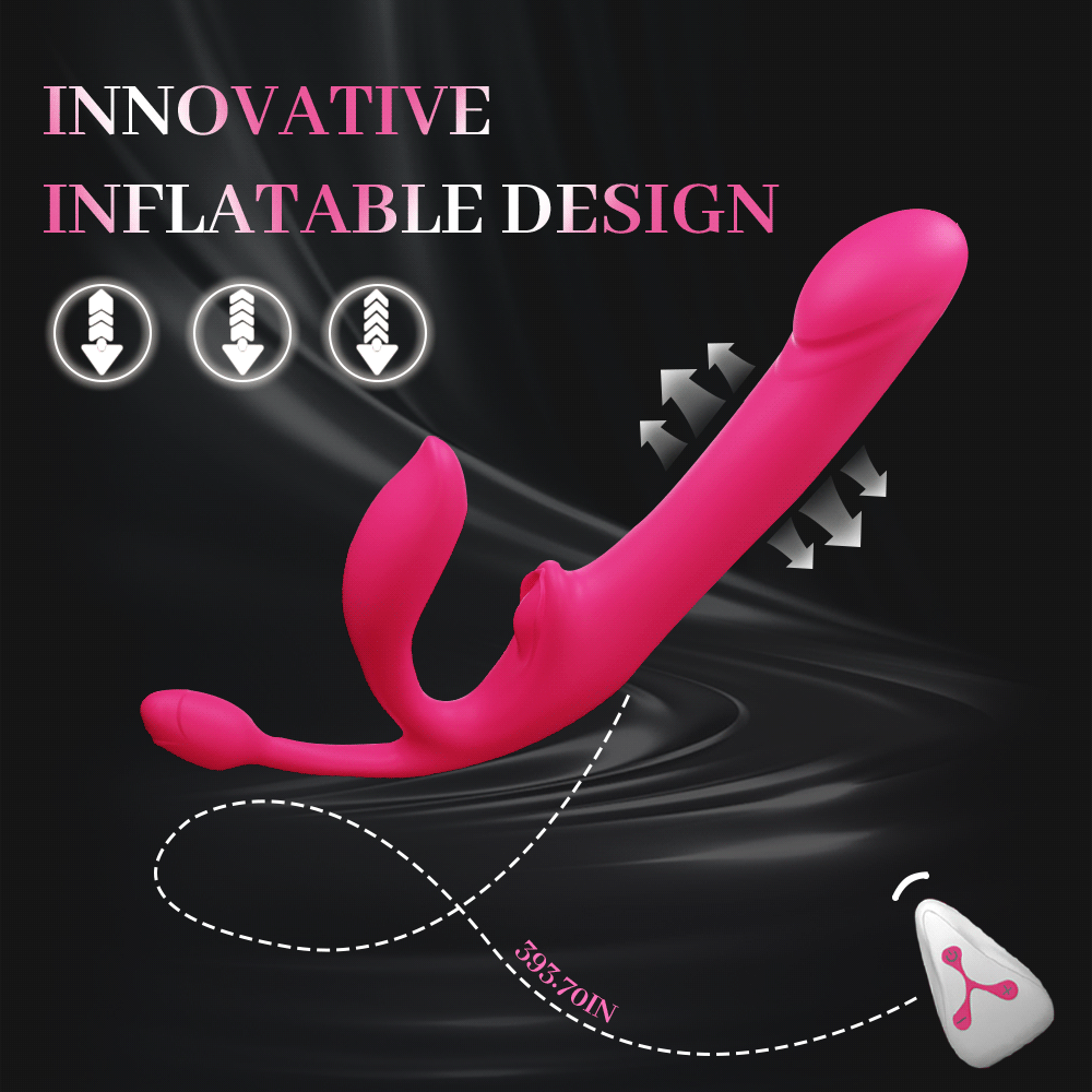 Strapless Dildo Vibrator Roze Remote Control
