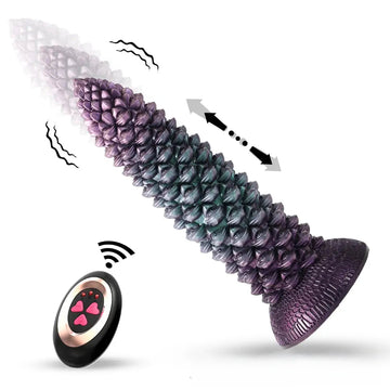 23cm Getextureerde Bewegende Dildo Met Afstandsbediening