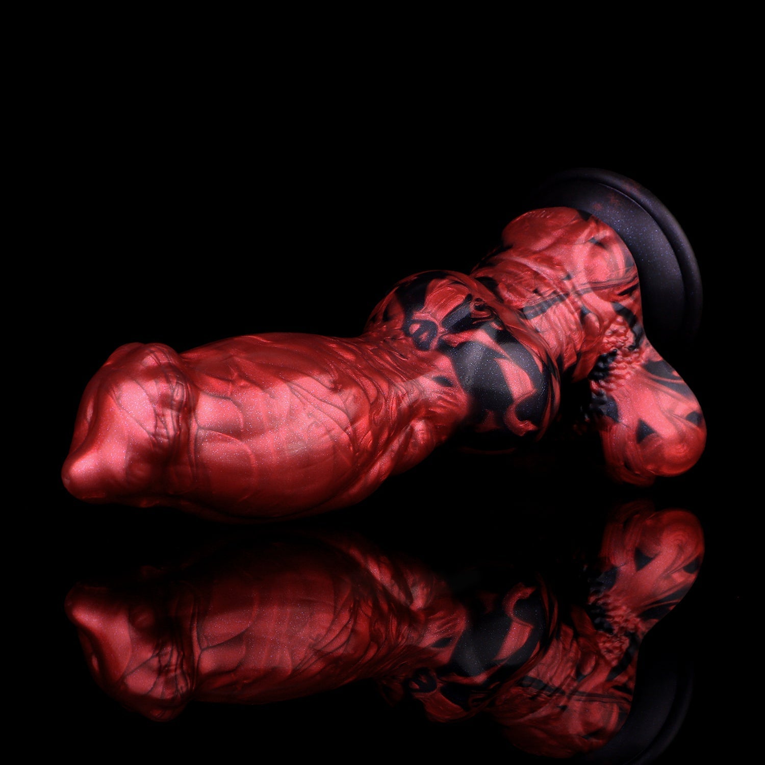 21 cm Rode Siliconen Knot Hond Dildo