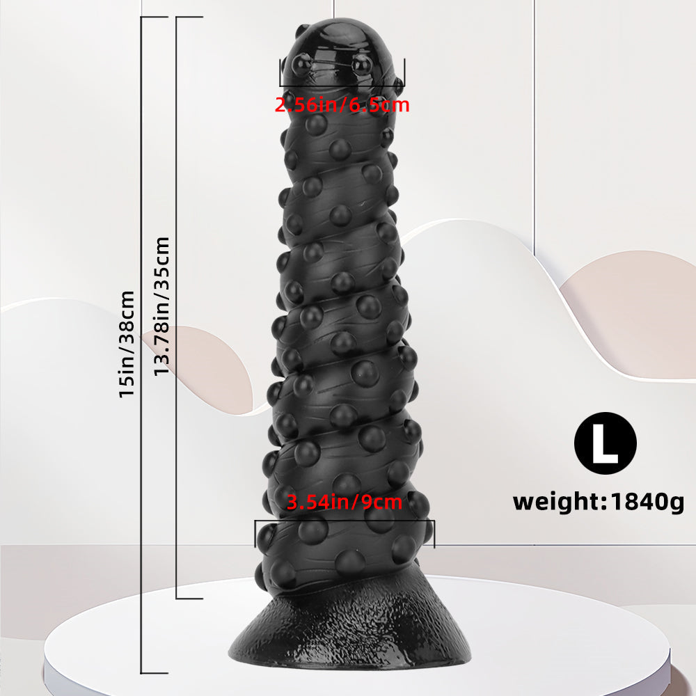 Grote Buttplug 38 cm Ribbel Siliconen Anaal Speeltje