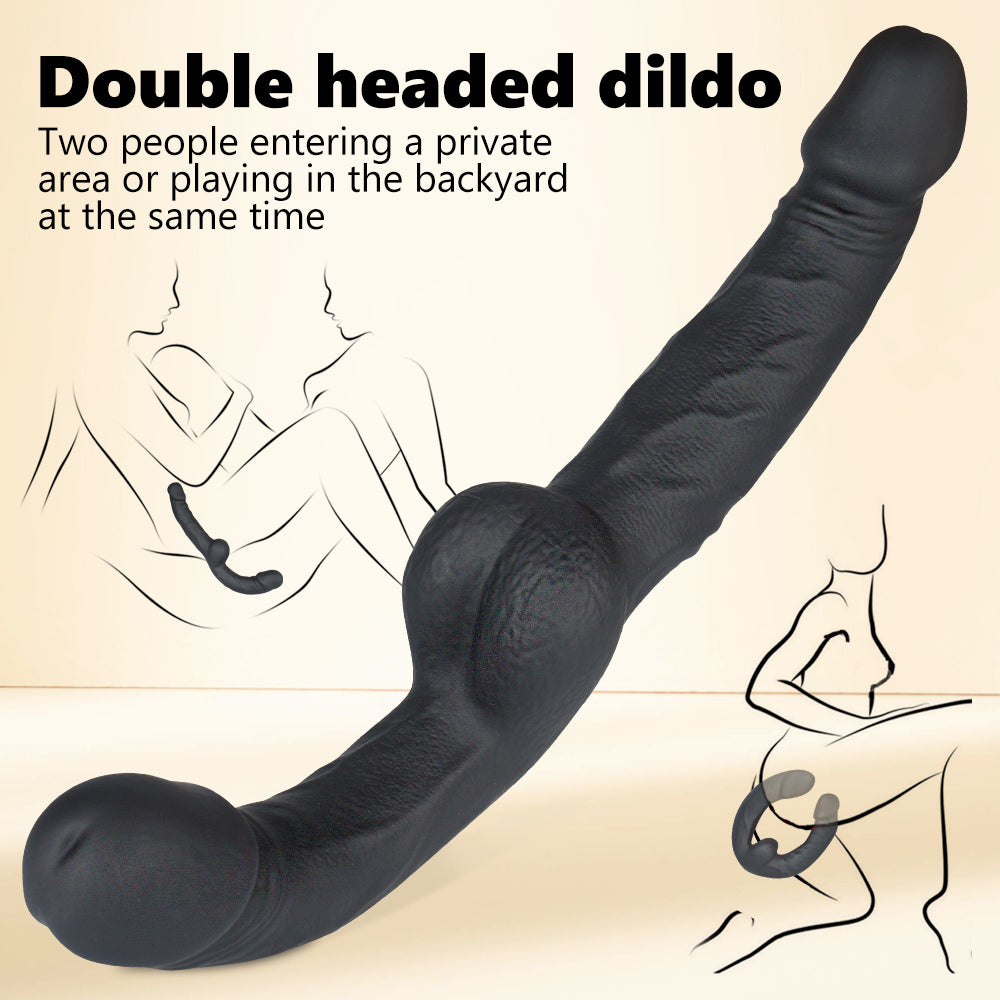 Realistische Dubbele Strapless Dildo Siliconen 31cm