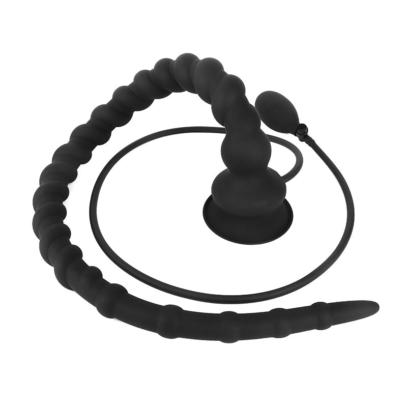 88cm Zwarte Extra Lange Inflatable Anal Plug