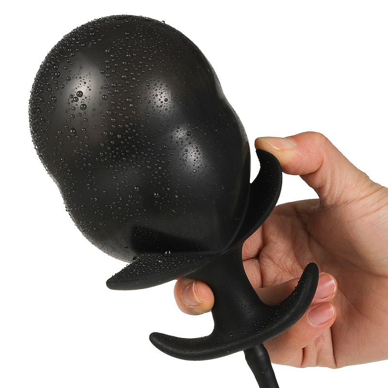 Black Petal Inflatable Butt Plug Toy