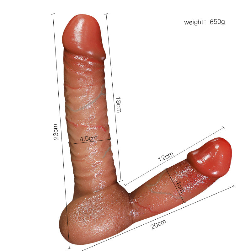 Realistische Strapless Dubbele Dildo Voor Silicone 23cm