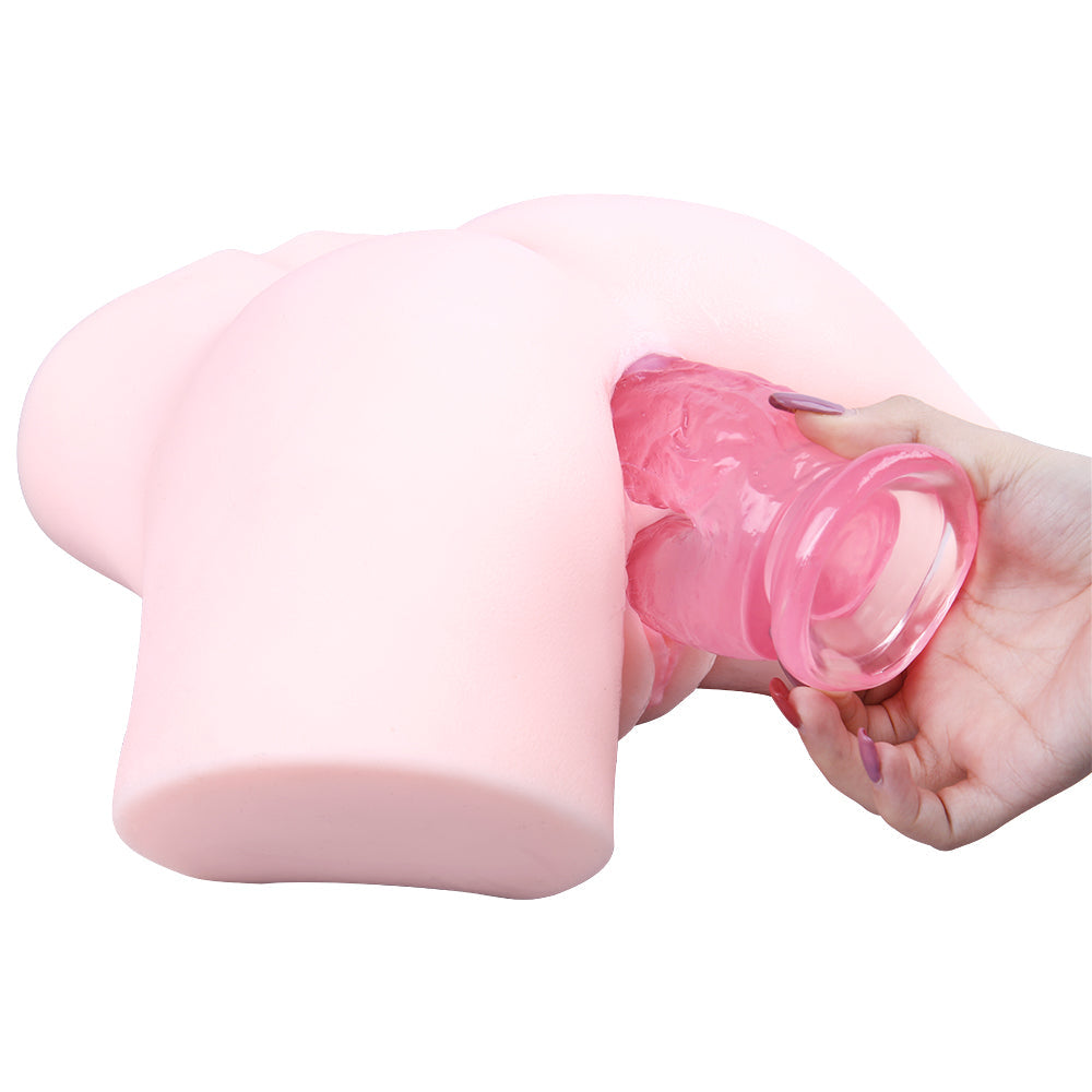 21 cm Pink Long Jelly Anal doppeldildo