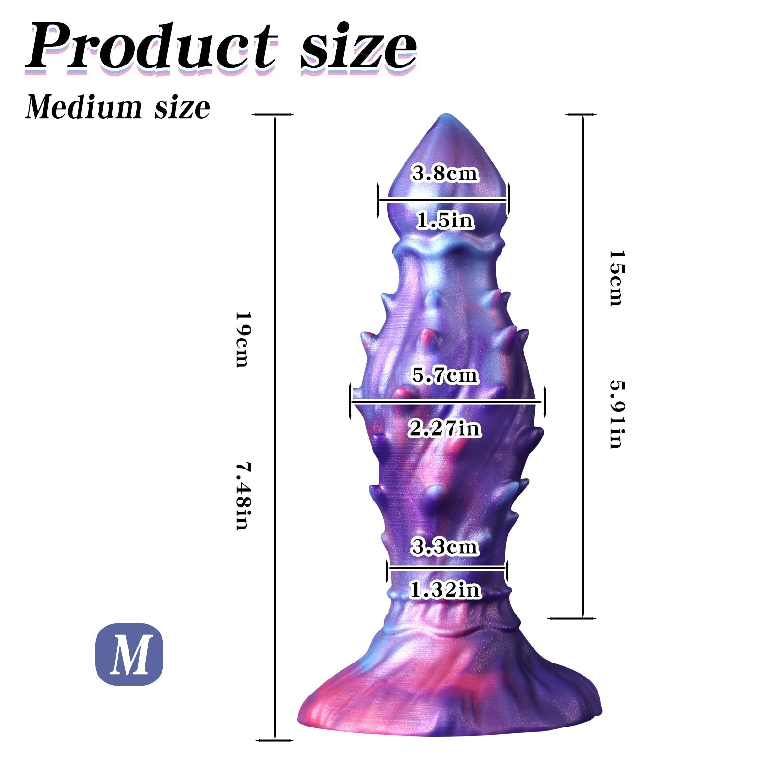 Paarse Siliconen Buttplug Met Zachte Stekels