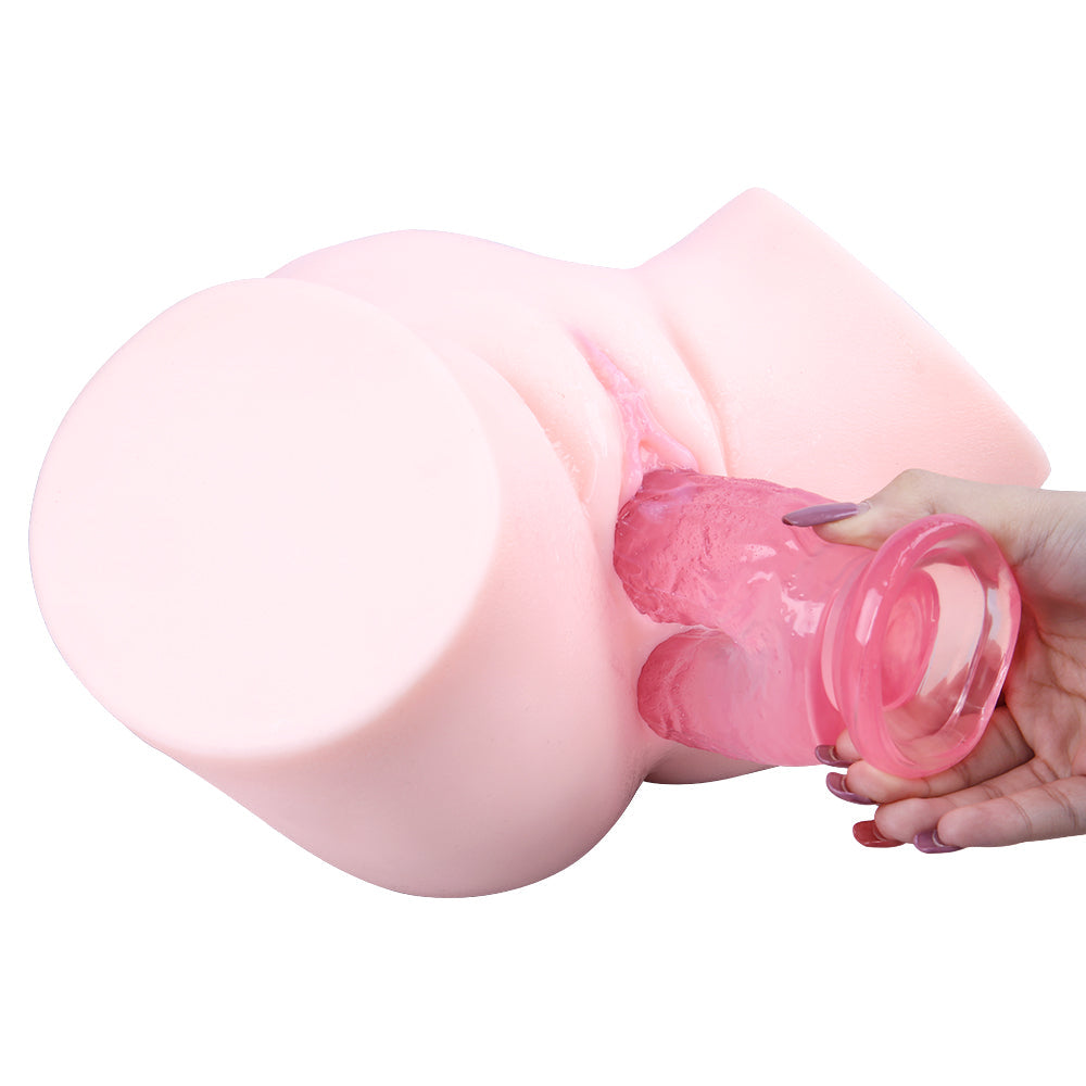 21 cm Pink Long Jelly Anal doppeldildo